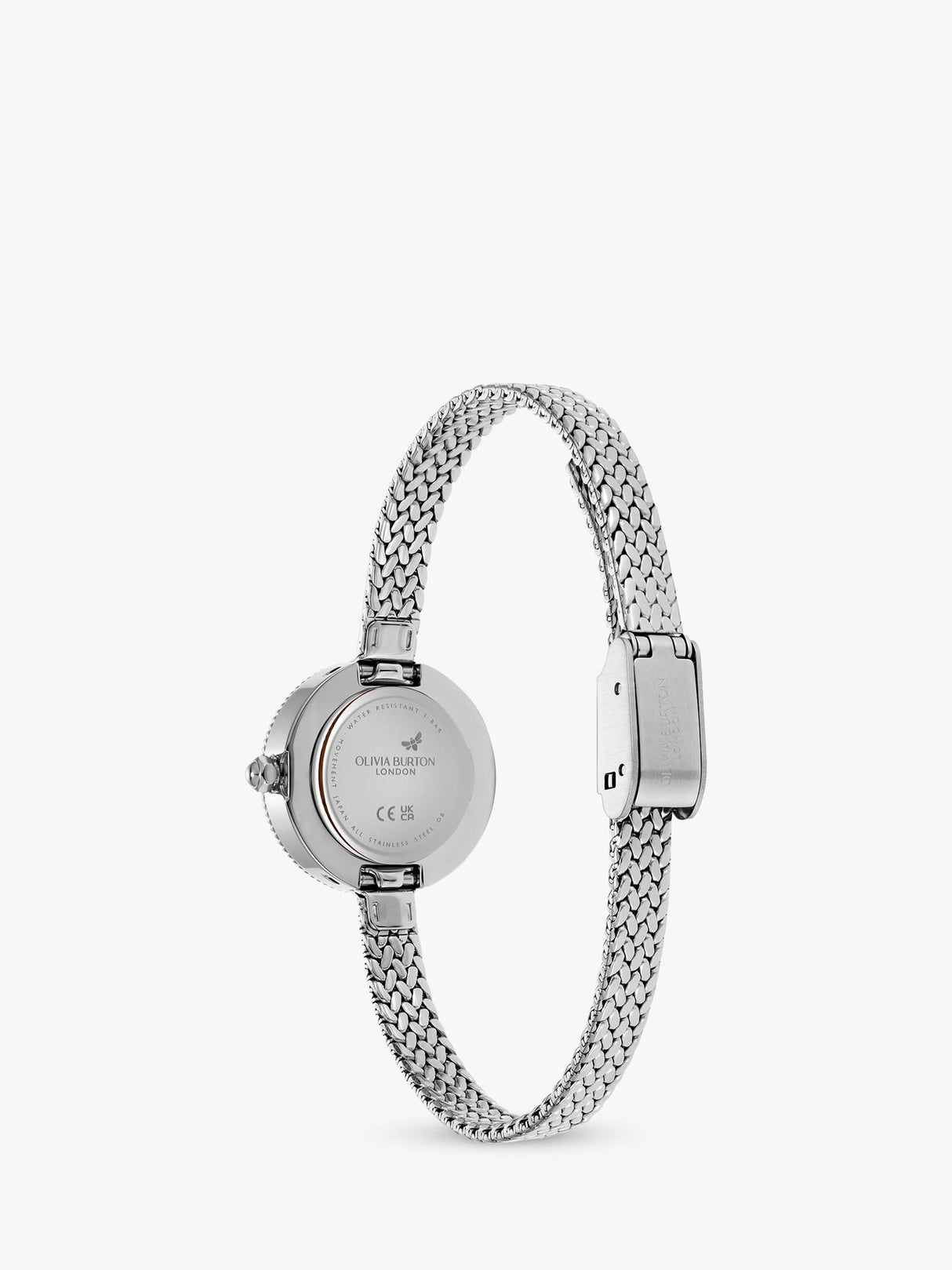 Olivia Burton 24000278 Womens Mesh Analogue Bracelet Wristwatch 20mm Silver