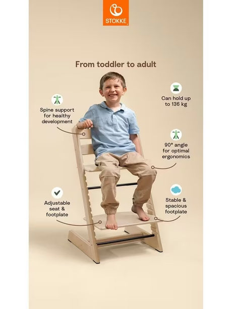 Stokke Tripp Trapp Baby Set Toddler High Chair & Tray Bundle - Natural Wood