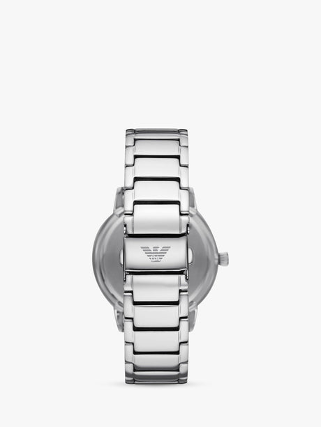 Emporio Armani AR11310 43mm Men's Date Bracelet Strap Watch Silver/Black