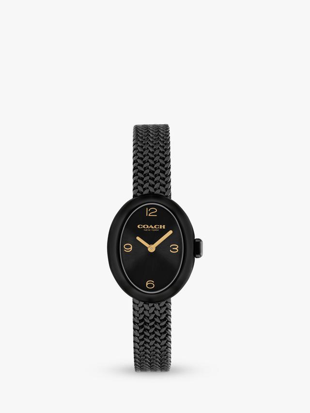 Coach 14504569 Women's 22mm Mesh Bracelet Stainless Steel Watch 3ATM - Black