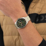 BOSS 1514287 Mens Tourmaster Two Tone 41mm Chronograph Watch - Green/Silver