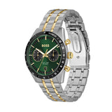 BOSS 1514287 Mens Tourmaster Two Tone 41mm Chronograph Watch - Green/Silver