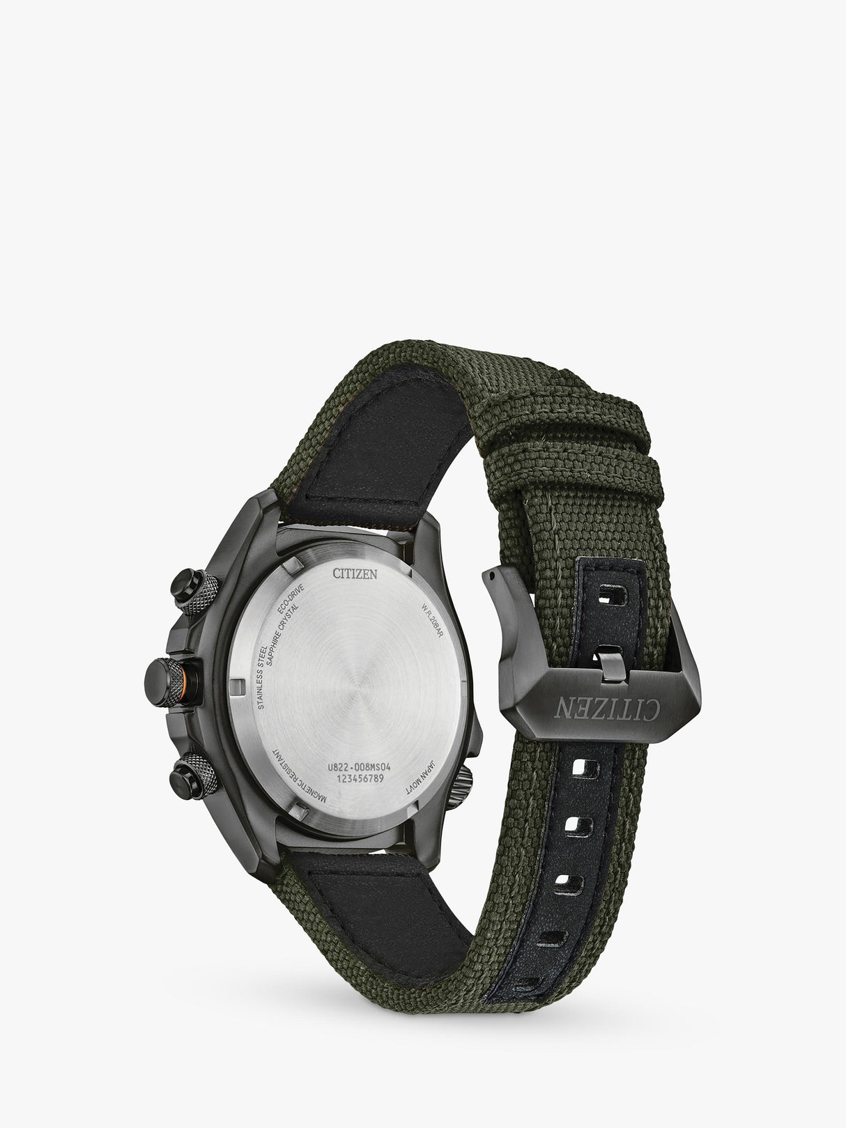 Citizen JV1005-02W Men's Promaster Land Chronograph Fabric Strap Watch Green