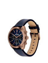 Tommy Hilfiger 1710721 Round Men's Chronograph Leather Strap Watch - Blue