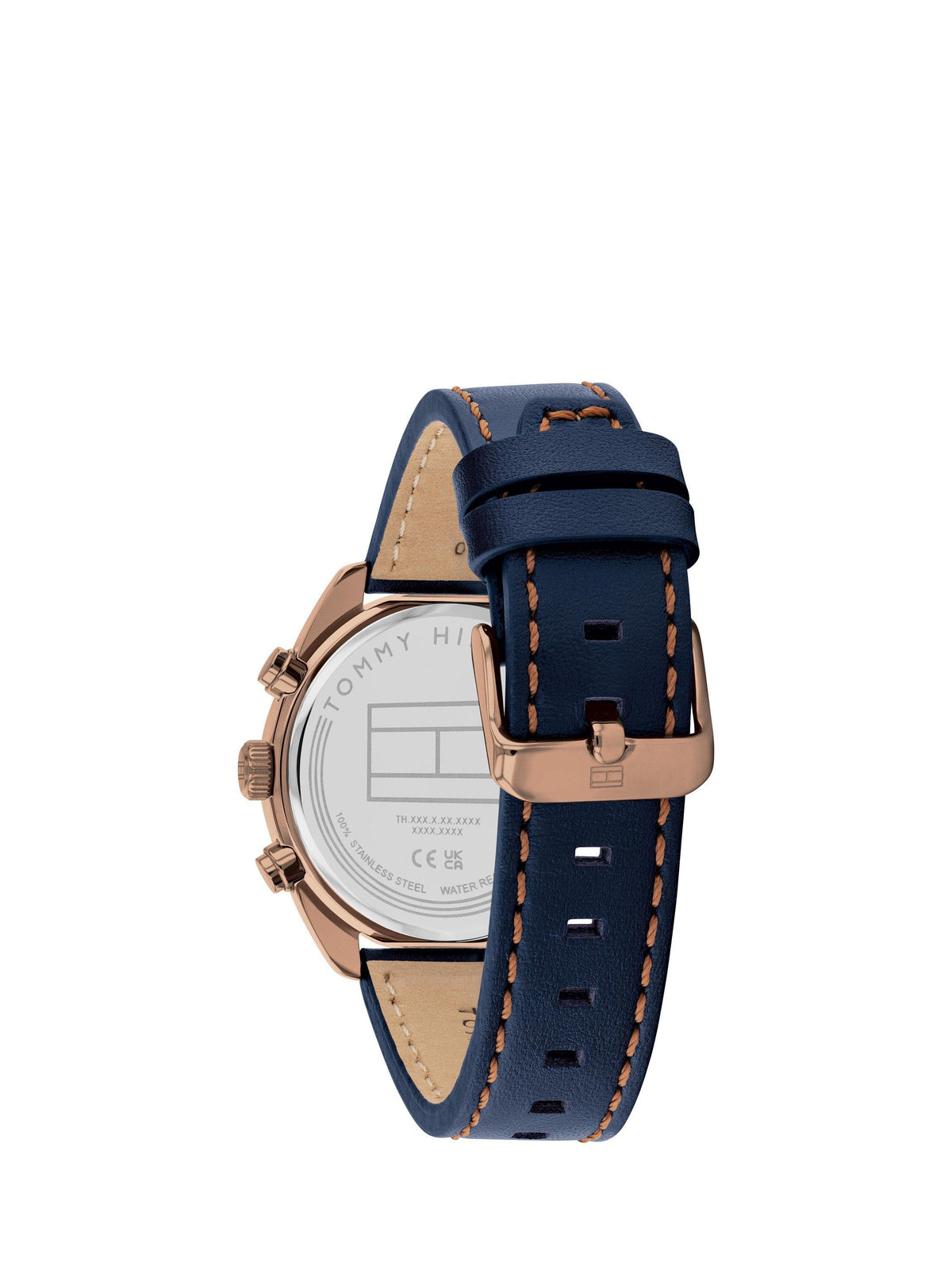 Tommy Hilfiger 1710721 Round Men's Chronograph Leather Strap Watch - Blue