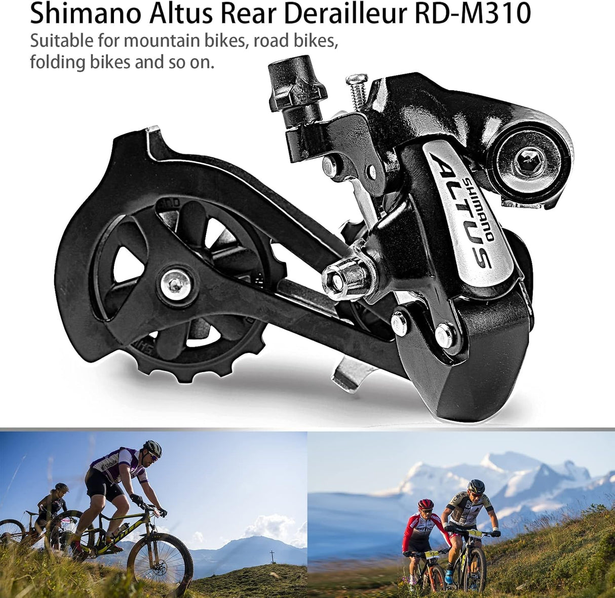 Shimano RD-M310 Altus 7/8-speed MTB Wide Link Rear Derailleur SGS Cage-Black