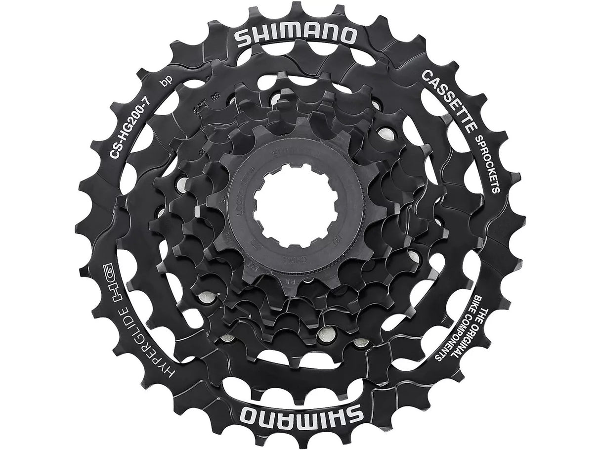 Shimano Bike Replacement Parts CS-HG200 7-Speed Cassette 12-32T - Black