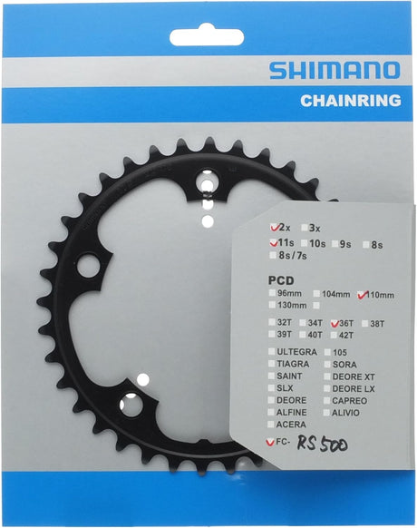 Shimano Bike Parts FC-RS500 110mm 2x11 Speed Inner Chainring 36T - Black