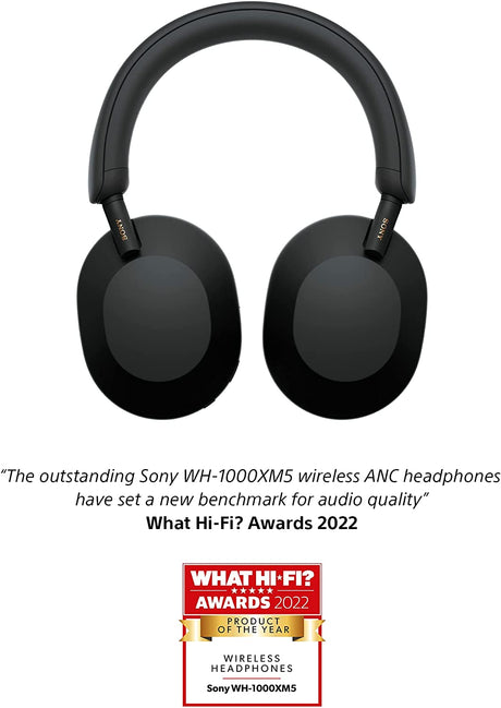Sony WH-1000XM5 Noise Cancelling Wireless Smart Over Ear Headphones - Black - Kazoop 