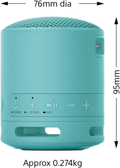 Sony SRS-XB100 Portable Bluetooth Waterproof Speaker - Blue - Kazoop 