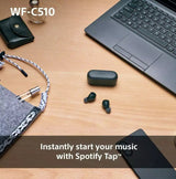 Sony WF-C510 Splashproof Quick Charging Wireless Bluetooth Earbuds - Black