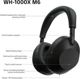 Sony WH-1000XM6 Wireless Over-Ear Foldable Noise-Cancelling Headphones Black