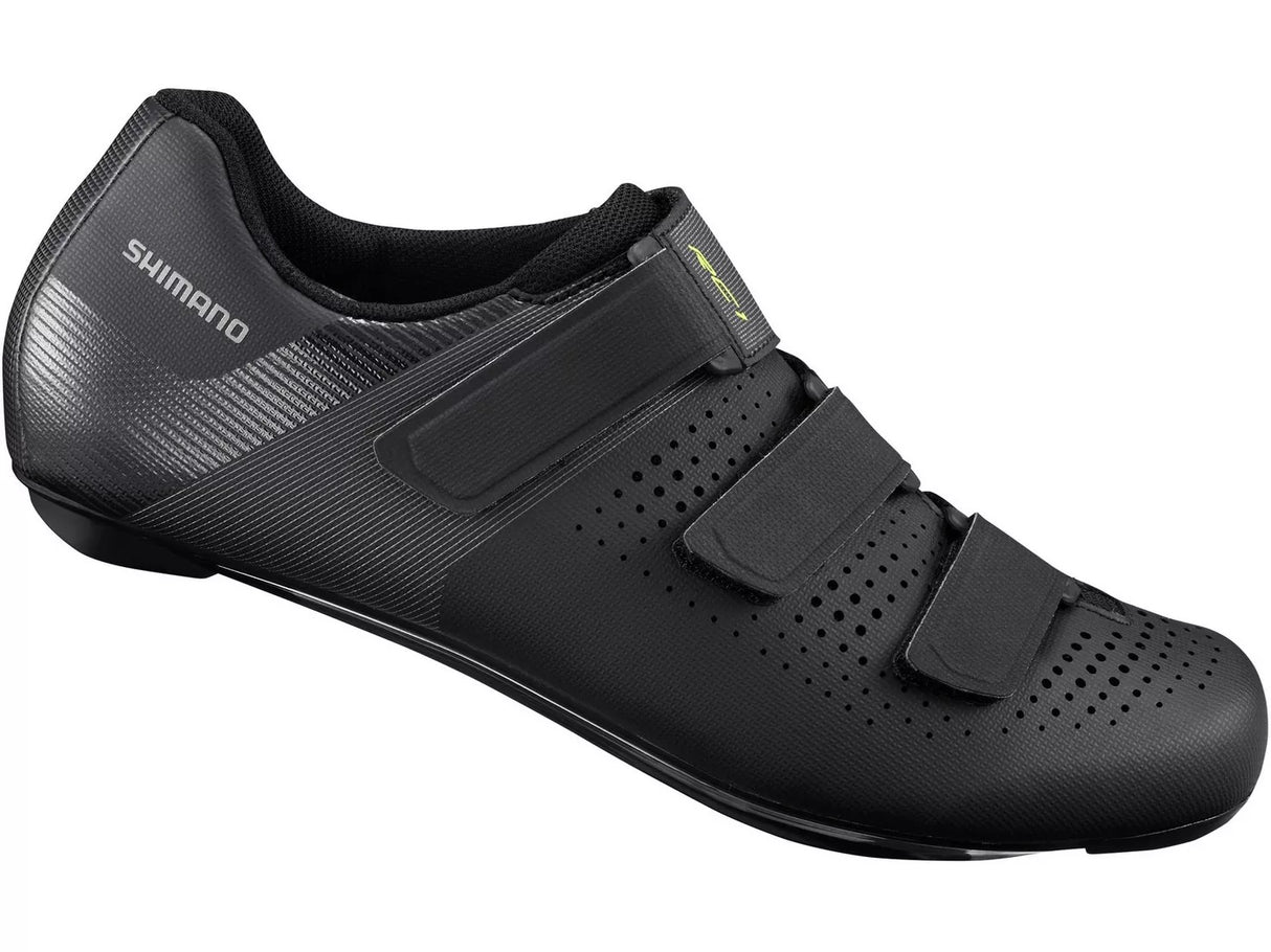 Shimano RC1 Unisex 3-Strap Road Lightweight Cycling Shoes - Black - EU 45