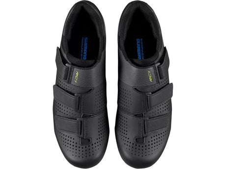 Shimano RC1 Unisex 3-Strap Road Lightweight Cycling Shoes - Black - EU 45