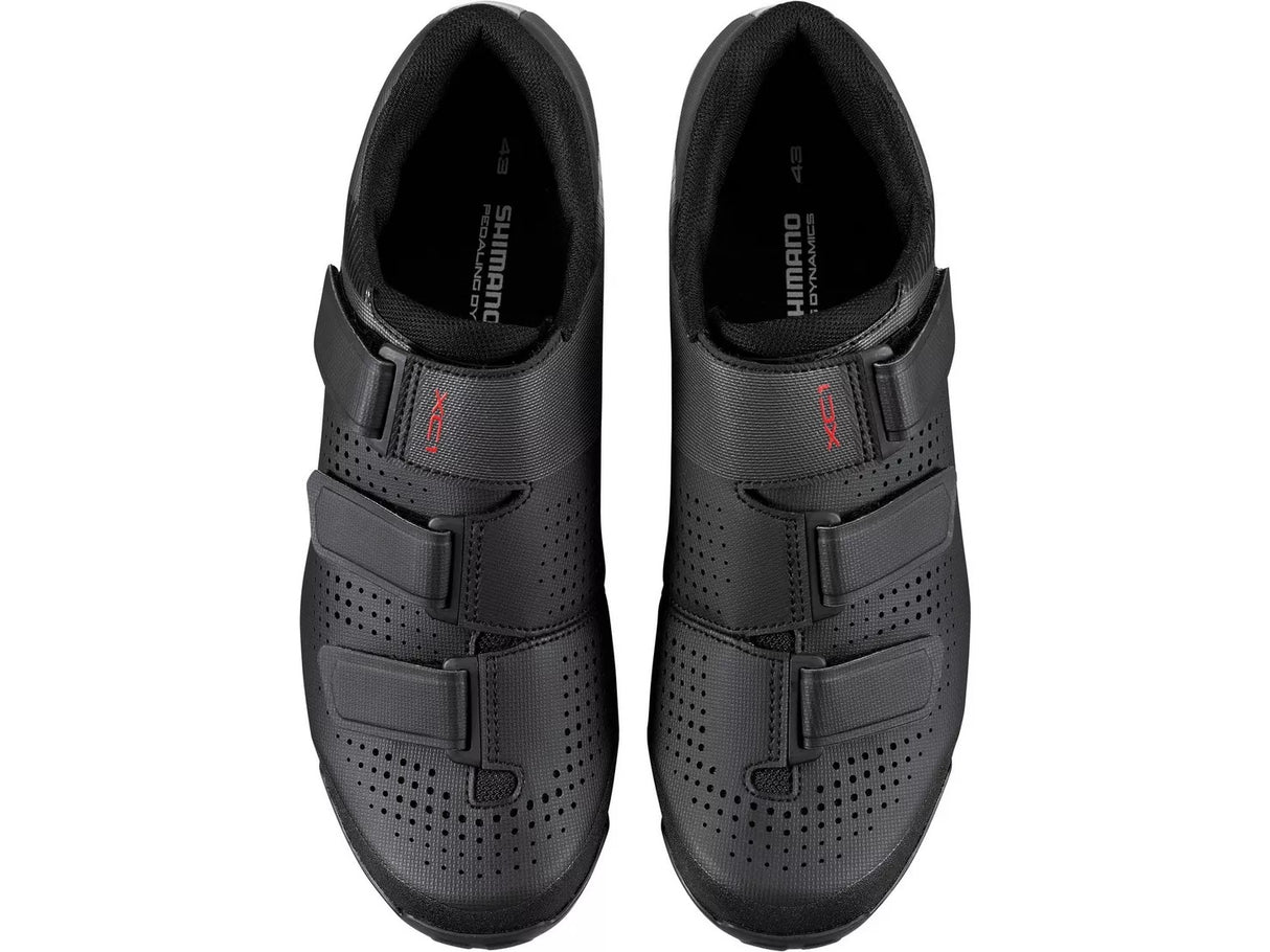 Shimano XC1 XC100 SPD Unisex 3 Velcro Straps Cycling Shoes - Black - EU 47
