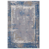 Urban Tranquility Shadow Abstract Modern Border Rug 180 x 120cm - Blue/Grey