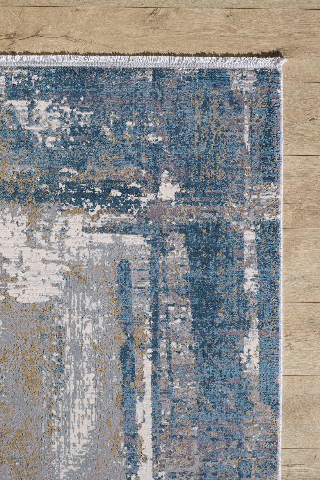Urban Tranquility Shadow Abstract Modern Border Rug 180 x 120cm - Blue/Grey