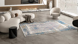 Urban Tranquility Shadow Abstract Modern Border Rug 180 x 120cm - Blue/Grey