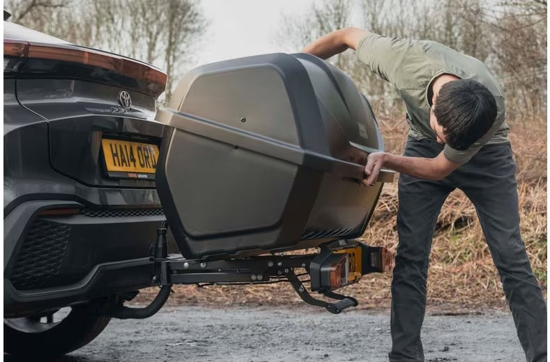 Halfords Advanced Modular Rear Box 340L Towbar Car Carrier Storage - Grey