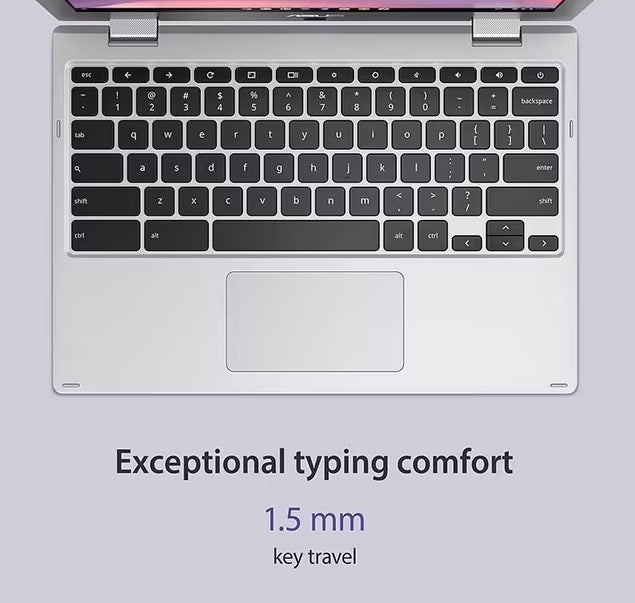 ASUS CX1 Chromebook Intel Celeron 4GB RAM 64GB eMMC 11.6” Laptop - Silver