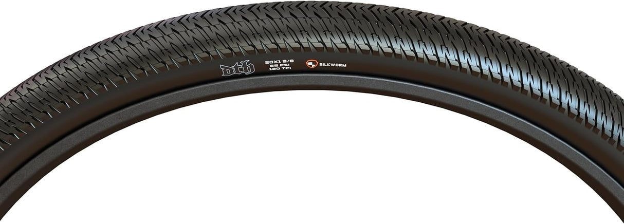 Maxxis DTH 20 x 1.75 Folding Tyre 120 TPI EXO BMX MTB Dual Bike Tyre - Black