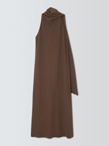 Marella Women’s A-Line Scarf Neck Sleeveless Midi Occasion Dress UK 14 Brown