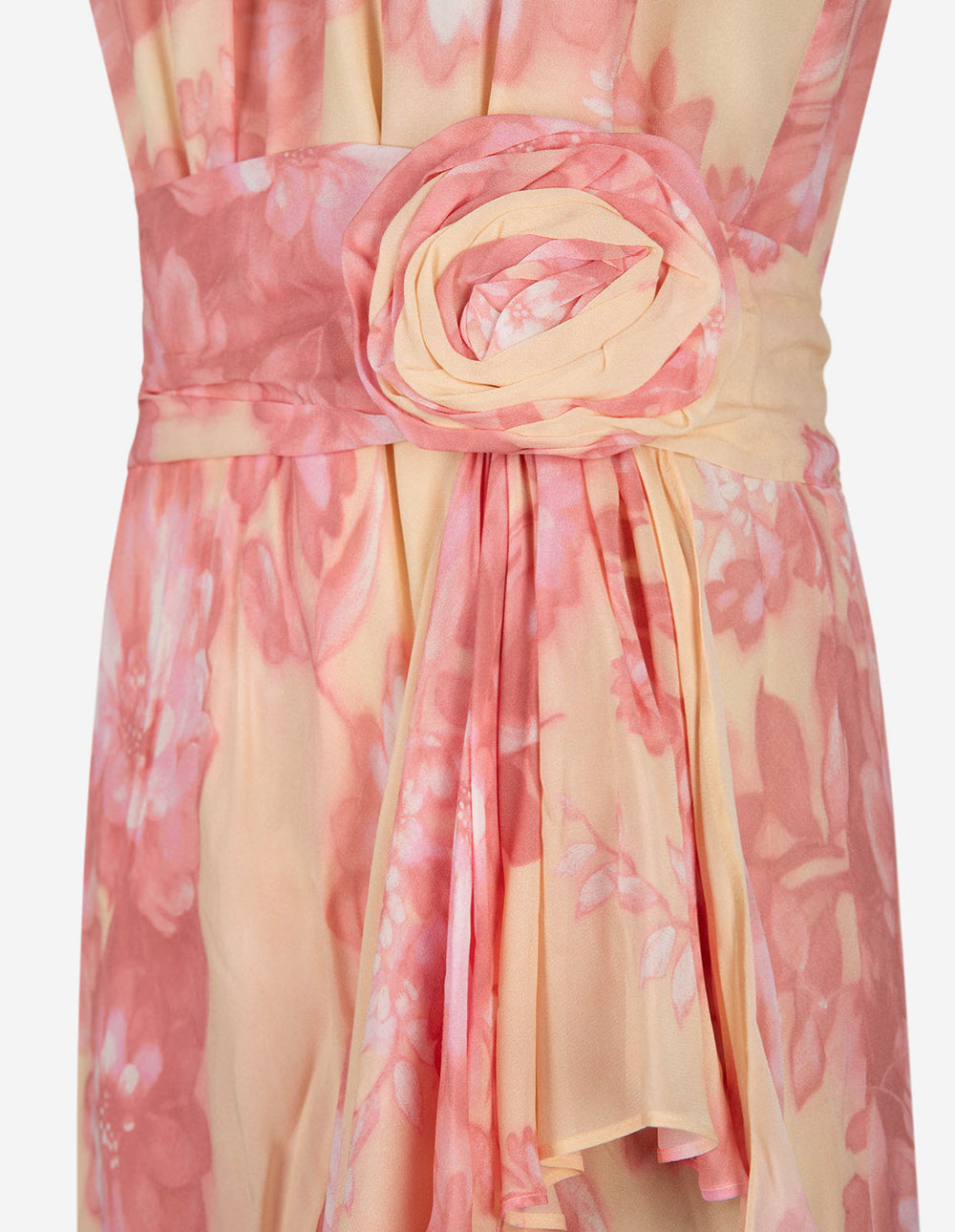NEW Marella Fiero Halterneck Floral Regular Ruffle Midi Dress - Cream/Pink UK12