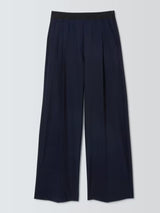 Marella Women's Diorama Wide Leg Mid Rise Regular Fit Trousers - Navy - UK 6