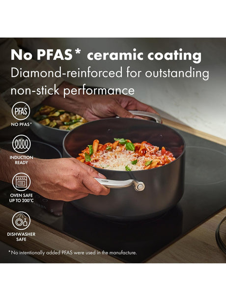 OXO Professional Hard Anodised Aluminium Ceramic Non-Stick Stockpot 24cm
