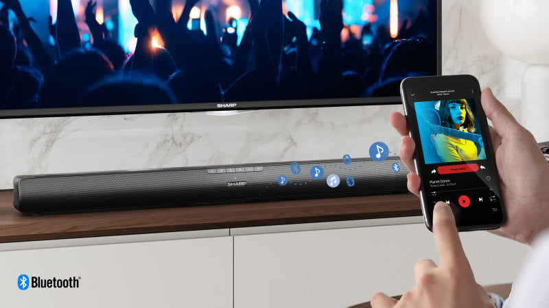Sharp HT-SB100K 2.0 75W Soundbar with HDMI & Aux & Bluetooth 5.1 - Black