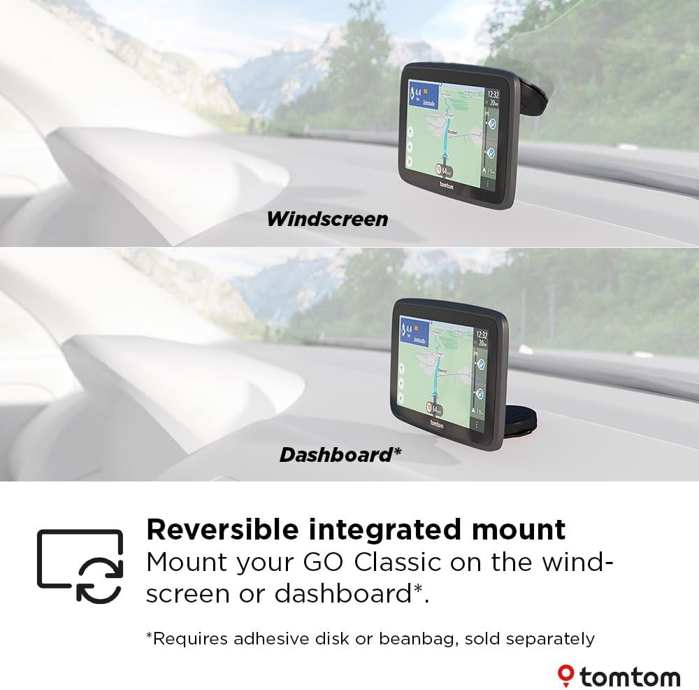 TomTom GO Classic Lite 5in GPS Europe Traffic Maps WiFi Car Sat Nav - Black