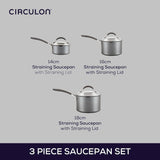 Circulon ScratchDefense Non-Stick Saucepan & Straining Lid 3 Piece Set