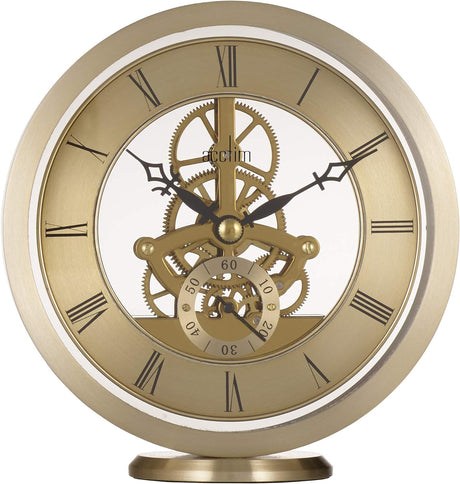 Acctim Millenden Skeleton Mantel Carriage Clock H14 x W13.2 x D6cm - Gold - Kazoop 