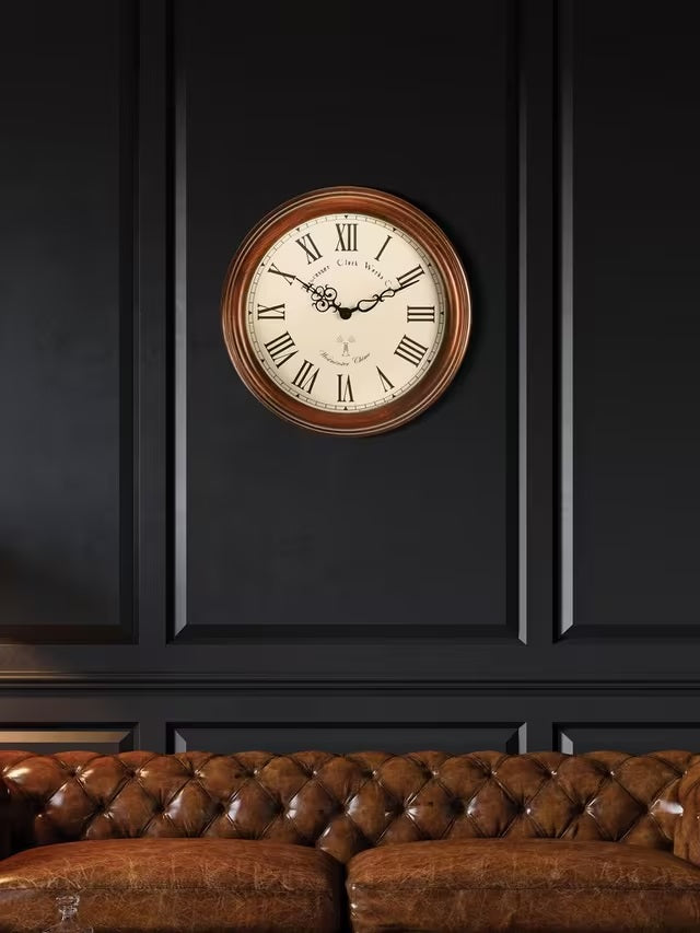 Acctim Towcester Lacock Radio Controlled Roman Numeral 39cm Wood Wall Clock - Kazoop 