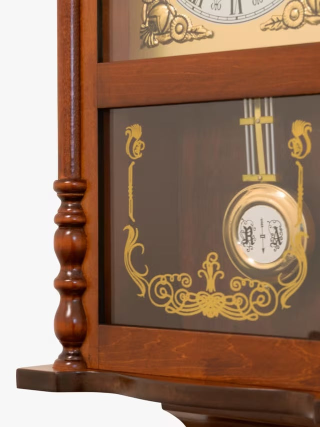 Acctim Westbury Radio Controlled Roman Numeral Pendulum Wall Clock - Brown