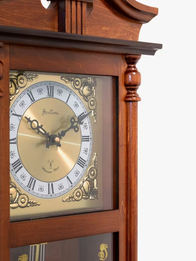 Acctim Westbury Radio Controlled Roman Numeral Pendulum Wall Clock - Brown