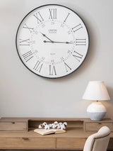 Libra Interiors Roman Numeral Round Wall Clock Dia.80cm - Antique Grey - Kazoop 