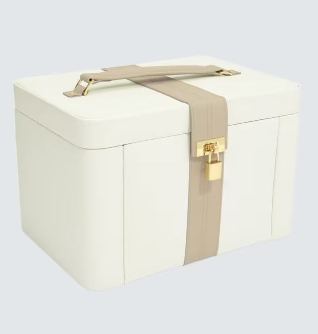 Stackers The Dulwich Belgravia Leather Jewellery Organiser Box - Cream/Mink