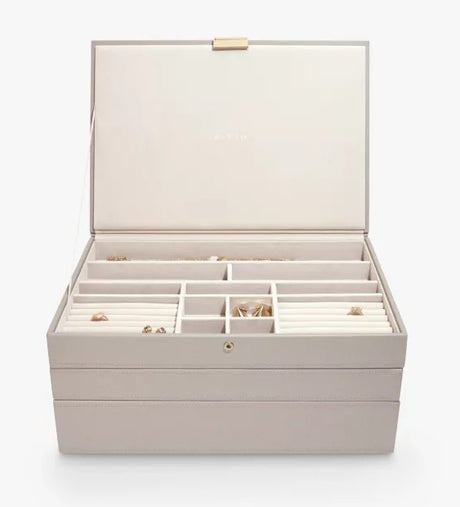 Stackers Supersize Large Jewellery Organiser Box Set of 3 - Taupe - Kazoop 