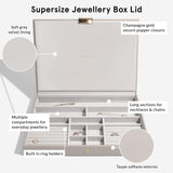 Stackers Supersize Large Jewellery Organiser Box Set of 3 - Taupe - Kazoop 