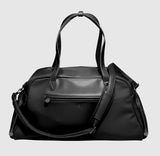 Stackers Women's Faux Leather Large Travel Sports Duffel Gym Bag - Black