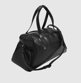 Stackers Women's Faux Leather Large Travel Sports Duffel Gym Bag - Black