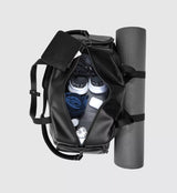 Stackers Women's Faux Leather Large Travel Sports Duffel Gym Bag - Black