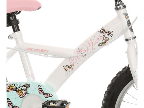 Apollo Butterflies 16" Wheel 5-9 Years Kids Bike with Stabilisers - Pink