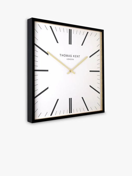 Thomas Kent Garrick Square Analogue Wall Clock Dia.61cm - White - Kazoop 