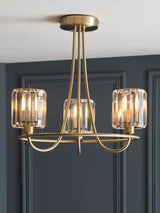 Bay Lighting Lyon 3 Arm Semi Flush Dimmable Ceiling Light - Antique Brass - Kazoop 