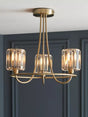 Bay Lighting Lyon 3 Arm Semi Flush Dimmable Ceiling Light - Antique Brass - Kazoop 