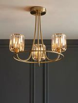 Bay Lighting Lyon 3 Arm Semi Flush Dimmable Ceiling Light - Antique Brass - Kazoop 