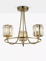 Bay Lighting Lyon 3 Arm Semi Flush Dimmable Ceiling Light - Antique Brass - Kazoop 
