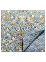 Morris & Co. Strawberry Thief 100% Cotton Bedspread L265 x W260cm - Slate - Kazoop 